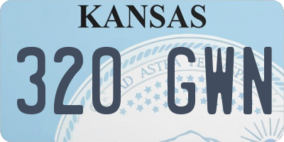 KS license plate 320GWN
