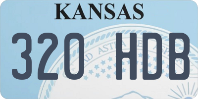 KS license plate 320HDB