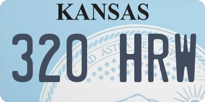 KS license plate 320HRW
