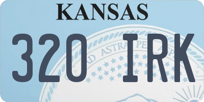 KS license plate 320IRK