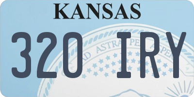 KS license plate 320IRY