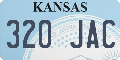 KS license plate 320JAC