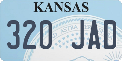 KS license plate 320JAD