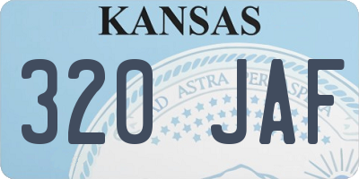 KS license plate 320JAF