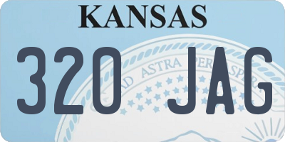 KS license plate 320JAG