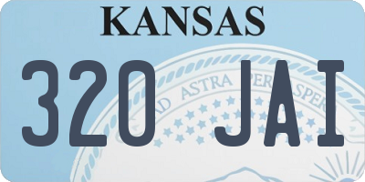 KS license plate 320JAI