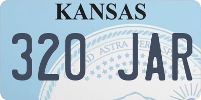 KS license plate 320JAR