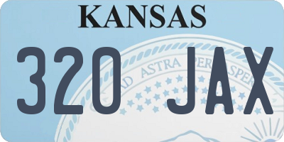 KS license plate 320JAX