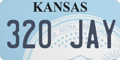 KS license plate 320JAY