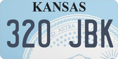 KS license plate 320JBK