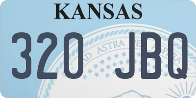 KS license plate 320JBQ