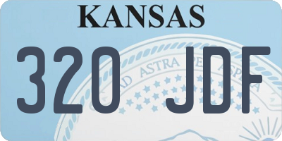 KS license plate 320JDF