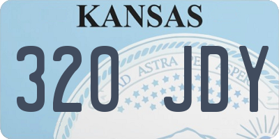KS license plate 320JDY