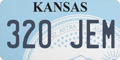 KS license plate 320JEM