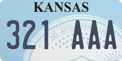 KS license plate 321AAA