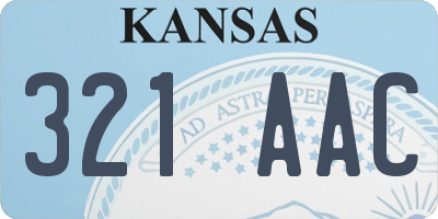 KS license plate 321AAC