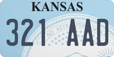 KS license plate 321AAD