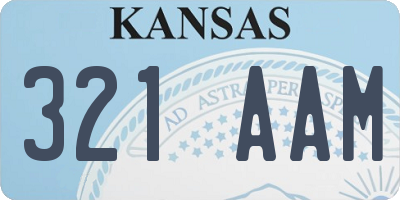 KS license plate 321AAM