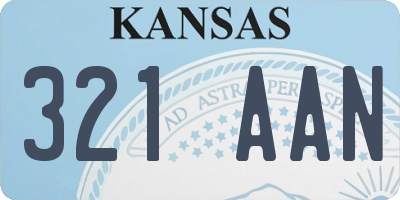 KS license plate 321AAN
