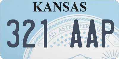 KS license plate 321AAP