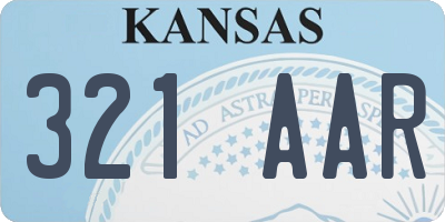 KS license plate 321AAR