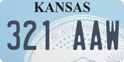 KS license plate 321AAW