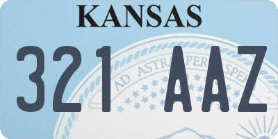 KS license plate 321AAZ