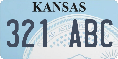 KS license plate 321ABC