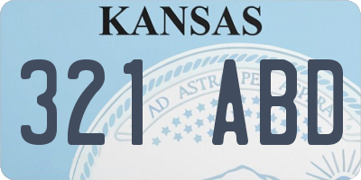KS license plate 321ABD
