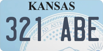 KS license plate 321ABE