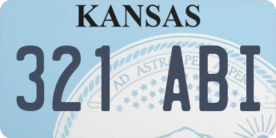 KS license plate 321ABI