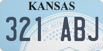 KS license plate 321ABJ