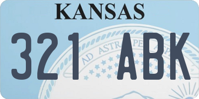 KS license plate 321ABK