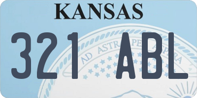 KS license plate 321ABL