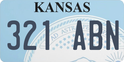 KS license plate 321ABN