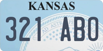 KS license plate 321ABO