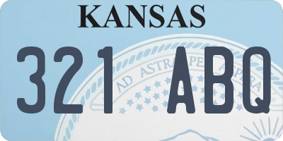 KS license plate 321ABQ