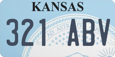 KS license plate 321ABV