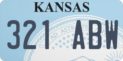 KS license plate 321ABW