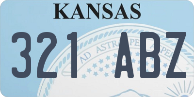 KS license plate 321ABZ