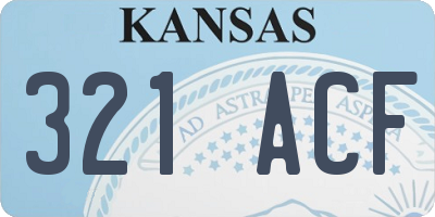KS license plate 321ACF