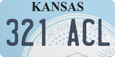 KS license plate 321ACL