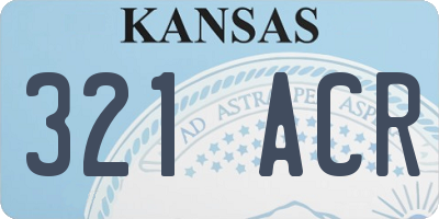 KS license plate 321ACR