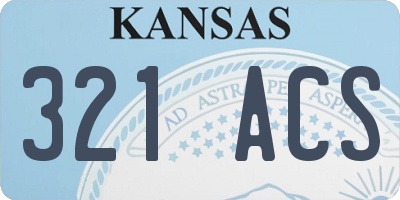 KS license plate 321ACS