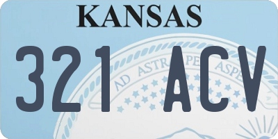 KS license plate 321ACV