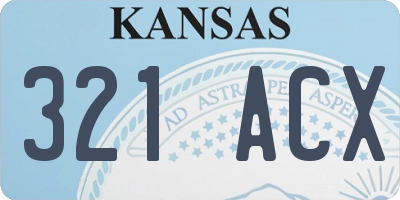 KS license plate 321ACX