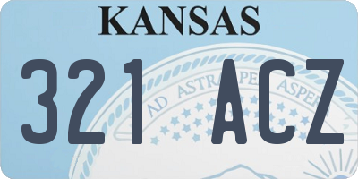 KS license plate 321ACZ
