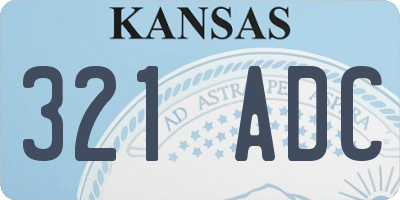 KS license plate 321ADC