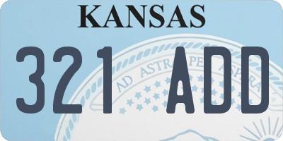 KS license plate 321ADD