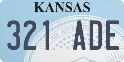KS license plate 321ADE